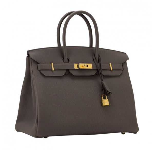 Hermes Handbag Birkin 35 Togo Leather Etain Color Gold Hardware 2016 –  Swankysaks